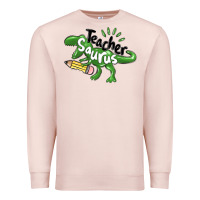 Pale Pink teacher saurus Premium Sweatshirt - MaliasSmallBusiness