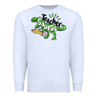 White teacher saurus Premium Sweatshirt - MaliasSmallBusiness