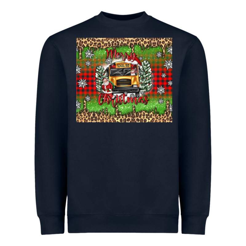 Christmas School Bus Heavyweight Sweatshirt by texasbilliewilder | Teevron