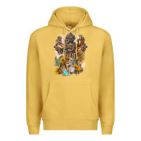 Antique Gold Western Rabbit with Crosses Premium Hoodie - LillyAllenDesigns