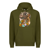 Army Green Western Rabbit with Crosses Premium Hoodie - LillyAllenDesigns