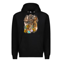 Black Western Rabbit with Crosses Premium Hoodie - LillyAllenDesigns