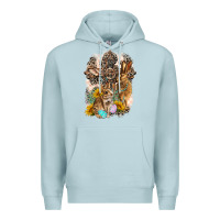 Blue Mist Western Rabbit with Crosses Premium Hoodie - LillyAllenDesigns