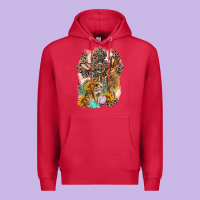 Western Rabbit With Crosses Premium Hoodie Designed By Lillyallendesigns