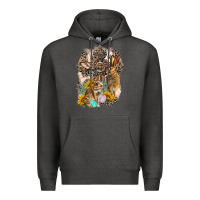 Charcoal Heather Western Rabbit with Crosses Premium Hoodie - LillyAllenDesigns