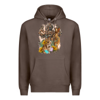 Coffee Western Rabbit with Crosses Premium Hoodie - LillyAllenDesigns