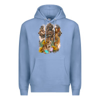 Colony Blue Western Rabbit with Crosses Premium Hoodie - LillyAllenDesigns