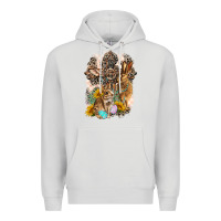Dove Grey Western Rabbit with Crosses Premium Hoodie - LillyAllenDesigns