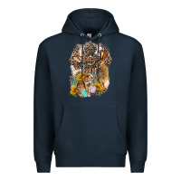 Navy Western Rabbit with Crosses Premium Hoodie - LillyAllenDesigns