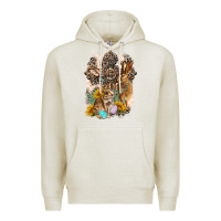 Oatmeal Heather Western Rabbit with Crosses Premium Hoodie - LillyAllenDesigns
