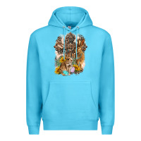 Ocean Blue Western Rabbit with Crosses Premium Hoodie - LillyAllenDesigns