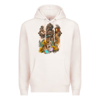 Pale Pink Western Rabbit with Crosses Premium Hoodie - LillyAllenDesigns