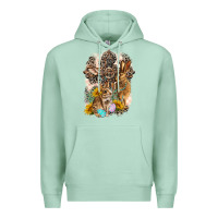Seafoam Western Rabbit with Crosses Premium Hoodie - LillyAllenDesigns