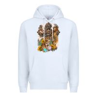 White Western Rabbit with Crosses Premium Hoodie - LillyAllenDesigns