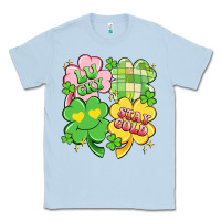 Dusty Blue lucky stay gold Classic Tee - Artiststas