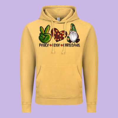 Peace Love Gnomes Christmas Vintage Hoodie Designed By Ranaportraitstore