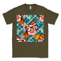 Army Green fall pig seamless pattern Classic Tee - BundleAndBundleShop
