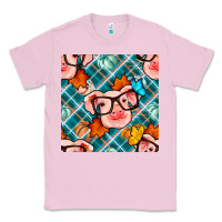 Bubblegum Pink fall pig seamless pattern Classic Tee - BundleAndBundleShop