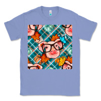 Colony Blue fall pig seamless pattern Classic Tee - BundleAndBundleShop