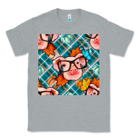 Heather Grey fall pig seamless pattern Classic Tee - BundleAndBundleShop