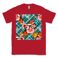 Red fall pig seamless pattern Classic Tee - BundleAndBundleShop