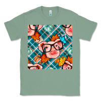 Sage fall pig seamless pattern Classic Tee - BundleAndBundleShop