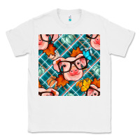 White fall pig seamless pattern Classic Tee - BundleAndBundleShop