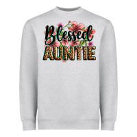 Heather Grey flowers blessed auntie Heavyweight Sweatshirt - Zillion Design Studio