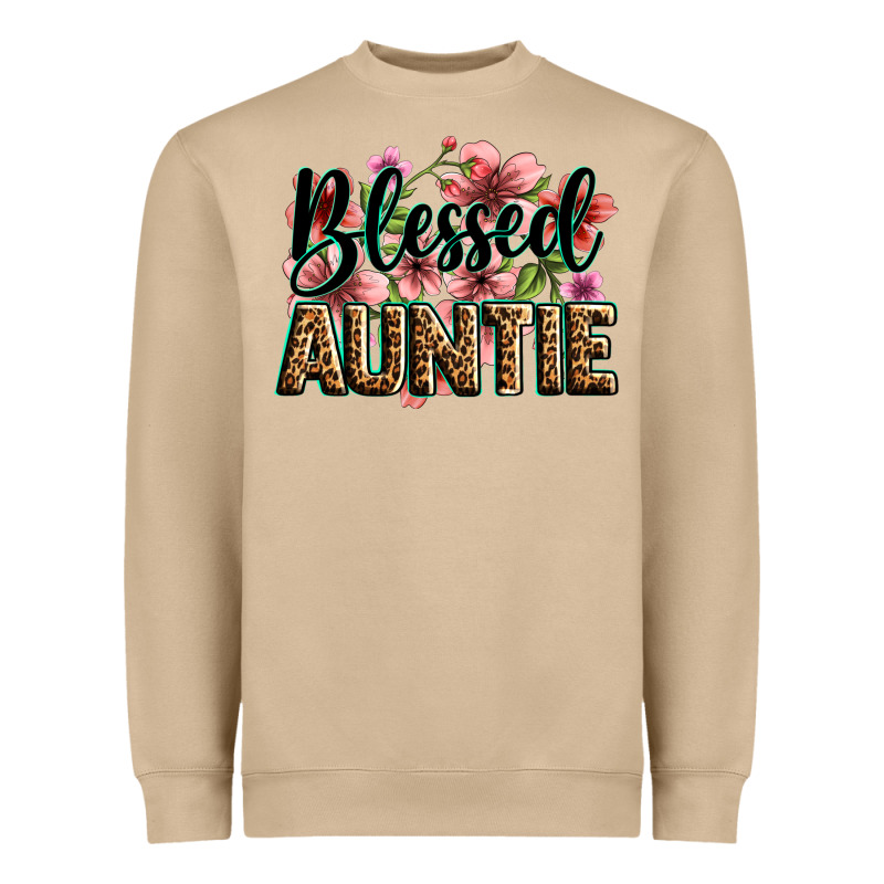 Flowers Blessed Auntie Heavyweight Sweatshirt by Zillion Design Studio | Teevron