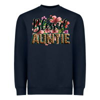 Navy flowers blessed auntie Heavyweight Sweatshirt - Zillion Design Studio