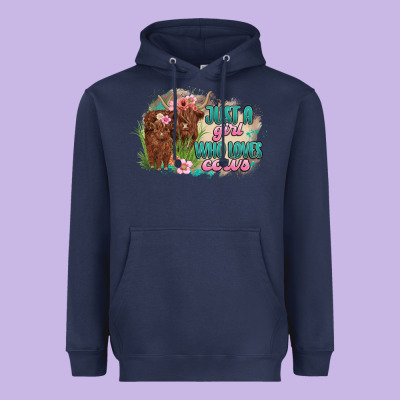 Just A Girl Who Loves Cows Heavyweight Hoodie Designed By Maliassmallbusiness
