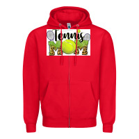 Red tennis mom Zipper Hoodie - BarkalooDesign