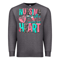 Charcoal Heather nursing is a work of heart Premium Sweatshirt - NancyCooperArtShop