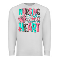Dove Grey nursing is a work of heart Premium Sweatshirt - NancyCooperArtShop