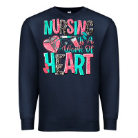 Navy nursing is a work of heart Premium Sweatshirt - NancyCooperArtShop