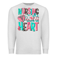 Oatmeal Heather nursing is a work of heart Premium Sweatshirt - NancyCooperArtShop