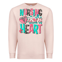 Pale Pink nursing is a work of heart Premium Sweatshirt - NancyCooperArtShop