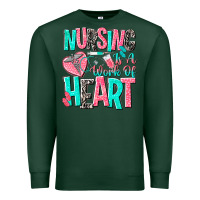 Sports Green nursing is a work of heart Premium Sweatshirt - NancyCooperArtShop