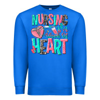 True Royal nursing is a work of heart Premium Sweatshirt - NancyCooperArtShop