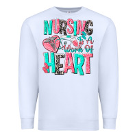 White nursing is a work of heart Premium Sweatshirt - NancyCooperArtShop
