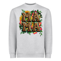 Heather Grey floral leopard mama Heavyweight Sweatshirt - Zillion Design Studio