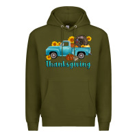 Army Green thanksgiving truck turkey Premium Hoodie - AdoDesignShop