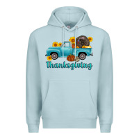Blue Mist thanksgiving truck turkey Premium Hoodie - AdoDesignShop