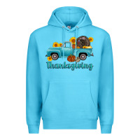 Ocean Blue thanksgiving truck turkey Premium Hoodie - AdoDesignShop