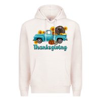 Pale Pink thanksgiving truck turkey Premium Hoodie - AdoDesignShop
