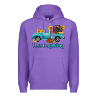 Purple thanksgiving truck turkey Premium Hoodie - AdoDesignShop