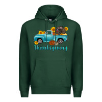 Sports Green thanksgiving truck turkey Premium Hoodie - AdoDesignShop