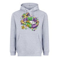 Heather Grey mardi gras lips Heavyweight Hoodie - MaliasSmallBusiness