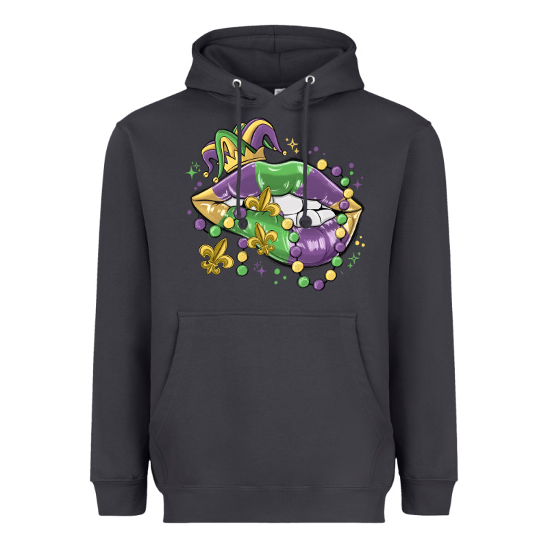 Mardi Gras Lips Heavyweight Hoodie by MaliasSmallBusiness | Teevron
