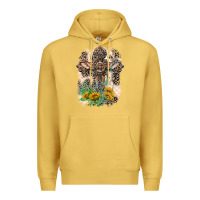 Antique Gold Western with Crosses Premium Hoodie - LillyAllenDesigns